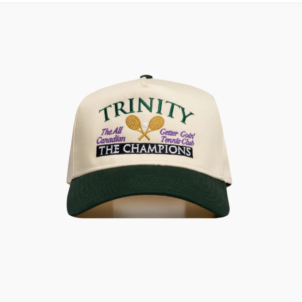 TRINITY BELLWOODS LABEL natural green tennis SnapBack hat